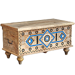 Сундук из массива манго Grey Mango Collection Blue Ornament варинант исполнения - 1 | Loft Concept в Брянске