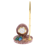 Часы настольные с шариковой металлической ручкой из натурального камня Stone Clock варинант исполнения - 4 | Loft Concept в Брянске