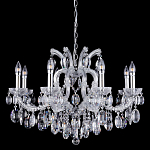 Люстра подвесная с 8-ю лампочками и прозрачными хрустальными подвесками на хромированном основании Crystal lamps варинант исполнения - 1 | Loft Concept в Брянске
