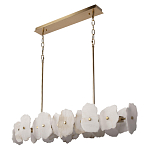 Люстра подвесная линейная с текстурированными мраморными элементами Marble square варинант исполнения - 3 | Loft Concept в Брянске