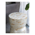 Приставной столик с мозаичным рисунком из раковин устриц Bone Inlay варинант исполнения - 7 | Loft Concept в Брянске