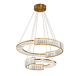 Светодиодная двухъярусная кольцевая люстра из хрусталя и стали и с пультом для регулировки света Maude Crystal Light варинант исполнения - 3 | Loft Concept в Брянске