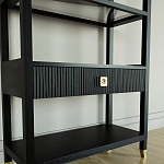 Стеллаж Elsa Dreams Black со стеклянными полками и ящиком варинант исполнения - 2 | Loft Concept в Брянске