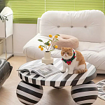 Дизайнерский журнальный стол круглый в чёрно-белую полоску Mypel варинант исполнения - 3 | Loft Concept в Брянске