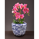 Кашпо с орнаментом в сочетании белого и синего цвета Artistic Flowerpot варинант исполнения - 4 | Loft Concept в Брянске