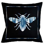 Подушка декоративная пчела с синим орнаментом Ikat Pattern варинант исполнения - 1 | Loft Concept в Брянске