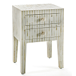 Тумбочка прикроватная White Pearl BEDSIDE CABINET 2 DRAWER варинант исполнения - 3 | Loft Concept в Брянске