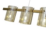 Подвесной светильник светодиодный с 5-ю цилиндрическими плафонами коньячного цвета из стекла и стали Andrea Сhandelier Сognac варинант исполнения - 2 | Loft Concept в Брянске