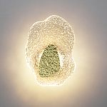 Бра с рельефным волнообразным стеклянным плафоном и вставкой из мрамора Liquid Stone варинант исполнения - 3 | Loft Concept в Брянске