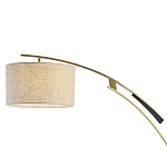 Торшер с изогнутой черной металлической ножкой и цилиндрическим абажуром из ткани Arched Metal Base  варинант исполнения - 2 | Loft Concept в Брянске