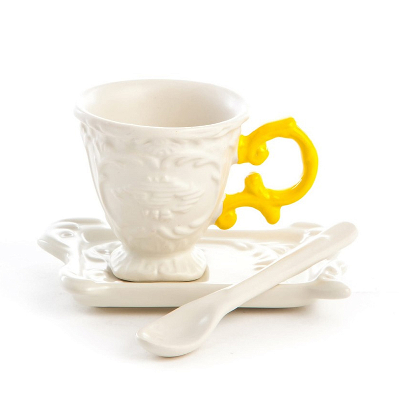 Кофейная пара Seletti I-Coffee Yellow Белый Желтый в Брянске | Loft Concept 