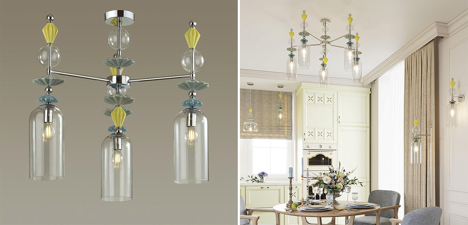 Люстра Iris Glass Chandelier candy 3 chrome Люстра Iris Glass Chandelier candy 3 chrome - Loft-Concept в Брянске