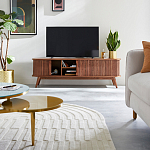 ТВ-тумба с двумя раздвижными дверцами Toinette Brown TV Stand варинант исполнения - 8 | Loft Concept в Брянске