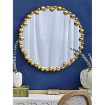 Зеркало круглое в фактурной золотистой раме из металла Mirror Golden Placer варинант исполнения - 3 | Loft Concept в Брянске