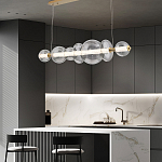 Подвесной светильник линейный с прозрачными стеклянными шарами разного диаметра Eurofase варинант исполнения - 16 | Loft Concept в Брянске