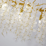 Люстра подвесная с золотистыми ветками и стеклянными подвесками в виде листьев Длина 80 см FAIRYTREE Light варинант исполнения - 3 | Loft Concept в Брянске