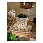 Кашпо с растительным и животным орнаментом на бронзовых ножках Turquoise Blooming Garden варинант исполнения - 6 | Loft Concept в Брянске