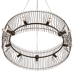 Люстра круглая из тонких прутьев Thin Bronze Rods варинант исполнения - 2 | Loft Concept в Брянске