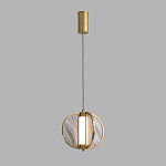 Подвесной светильник с круглым плафоном из искусственного алебастра в бронзовой оправе Marbella варинант исполнения - 4 | Loft Concept в Брянске