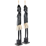 Комплект из 2-х деревянных статуэток Asmat Tall Statuettes Black варинант исполнения - 2 | Loft Concept в Брянске