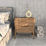 Тумба прикроватная из массива дуба с 2-мя ящиками Tasteful Furniture варинант исполнения - 2 | Loft Concept в Брянске