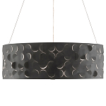 Люстра в форме цилиндра с чёрным фактурным абажуром Round Necklines варинант исполнения - 3 | Loft Concept в Брянске