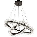 Люстра два кольца с хрустальным декором Rowan Crystal Ring Horizontal Black Chandelier варинант исполнения - 2 | Loft Concept в Брянске