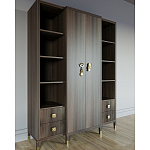 Большой шкаф с витриной Elsa Dreams Walnut варинант исполнения - 2 | Loft Concept в Брянске