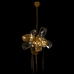 Люстра подвесная со стеклянными плафонами из дымчатого и золотистого с шестью вертикальными подвесками Gilded Mirage  варинант исполнения - 6 | Loft Concept в Брянске