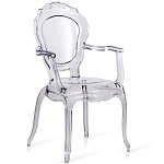 Прозрачный стул с подлокотниками LOUIS GHOST CHAIR Grey варинант исполнения - 1 | Loft Concept в Брянске