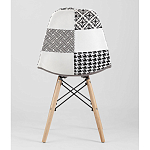 Пластиковый стул на ножках из массива бука Eames Черно-Белый Пэчворк варинант исполнения - 4 | Loft Concept в Брянске