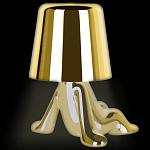 Настольная лампа фигурная золотого цвета с гладким абажуром Высота 17 см Sophia варинант исполнения - 7 | Loft Concept в Брянске