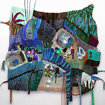 Панно гобелен яркие Пространство-Время TimeSpace Blue варинант исполнения - 1 | Loft Concept в Брянске