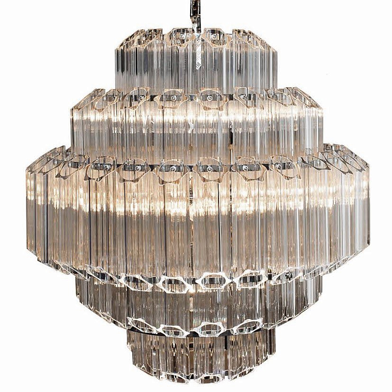 Люстра Hexagon tube Chandelier Хром Прозрачное Стекло Люстра Hexagon tube Chandelier Хром Прозрачное Стекло в Брянске | Loft Concept