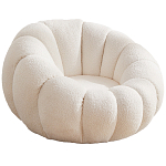 Круглое мягкое кресло с обивкой букле Harrett Boucle Armchair варинант исполнения - 1 | Loft Concept в Брянске