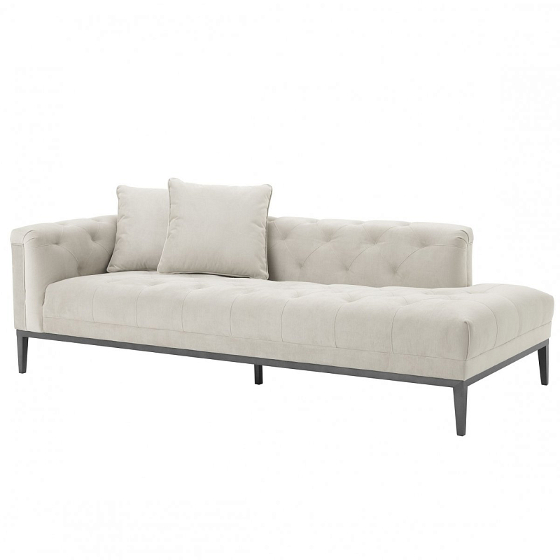 Кушетка Eichholtz Lounge Sofa Cesare Left Pebble grey Бежево-серый Темная бронза Кушетка Eichholtz Lounge Sofa Cesare Left Pebble grey Бежево-серый Темная бронза в Брянске | Loft Concept