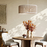 Люстра в форме цилиндра с вставками из деревянных бусин Wooden Beads варинант исполнения - 5 | Loft Concept в Брянске