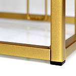 Пуф квадратный голубой велюр на золотом металлическом основании Celeste Blue варинант исполнения - 3 | Loft Concept в Брянске