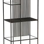 Стеллаж из металла и стекла Menzie Black Stripes Metal Rack варинант исполнения - 5 | Loft Concept в Брянске