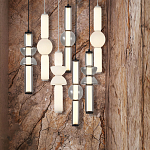 Подвесной светильник из дымчатого стекла цилиндрической формы с чёрным металлическим основанием Hiding secrets варинант исполнения - 8 | Loft Concept в Брянске