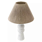 Настольная лампа с плетеным абажуром и белым мраморным основанием Simplicity and Nobility варинант исполнения - 1 | Loft Concept в Брянске