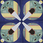 Плитка дизайнерская с узором Маска варинант исполнения - 2 | Loft Concept в Брянске