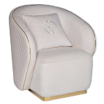 Кресло велюровое оттенка слоновой кости с простроченной спинкой Perfect Comfort варинант исполнения - 1 | Loft Concept в Брянске