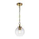 Подвесной светильник латунного цвета с прозрачным стеклянным плафоном Feiss варинант исполнения - 7 | Loft Concept в Брянске