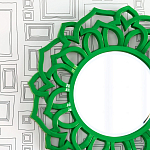 Зеркало круглое в ажурной зеленой раме Green Floral Pattern варинант исполнения - 1 | Loft Concept в Брянске