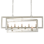 Люстра серебряная из пересекающихся прямоугольных элементов Intersecting Rectangles варинант исполнения - 2 | Loft Concept в Брянске