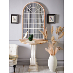 Зеркало-окно настенное в венецианском стиле с деревянной рамой бежевого цвета Venetian Smooth варинант исполнения - 4 | Loft Concept в Брянске