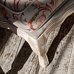 Мягкая банкетка из массива бука серая с растительным орнаментом Raffael Grey Floral Banquette варинант исполнения - 4 | Loft Concept в Брянске