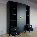 Большой шкаф с витриной Elsa Dreams Black варинант исполнения - 2 | Loft Concept в Брянске