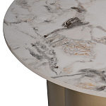 Стол журнальный круглый керамогранит белый Keramos варинант исполнения - 3 | Loft Concept в Брянске